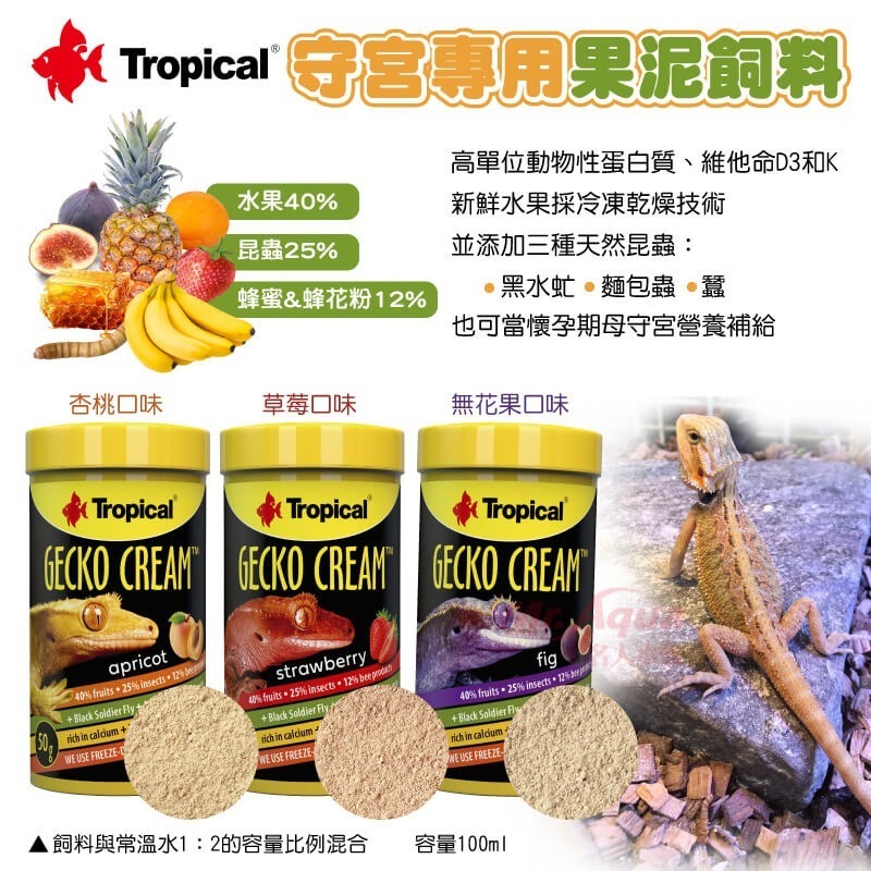 蛋叔叔【免運費】Tropical德比克-守宮專用果泥飼料/果粉/守宮飼料/睫角守宮/巨人守宮/營養膏/鬆獅蜥/藍舌蜥-細節圖2