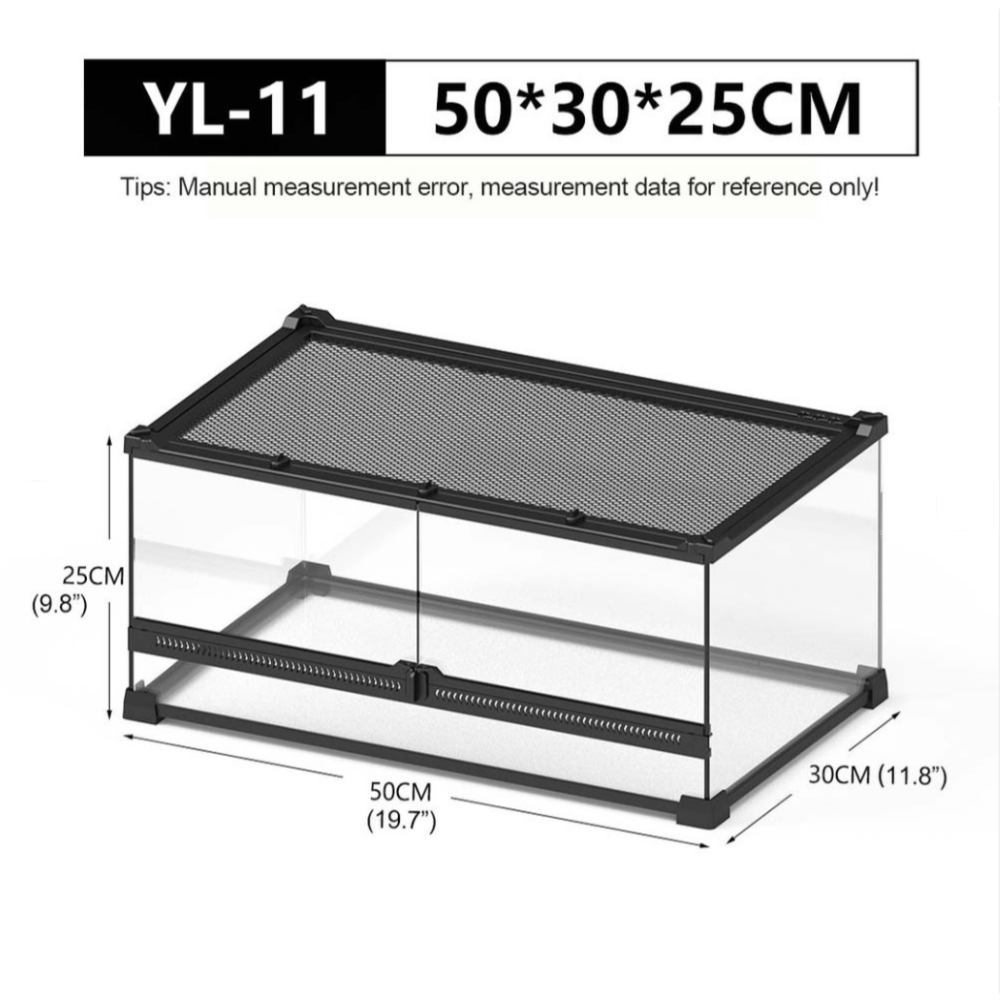 蛋叔叔【免運費】NOMO-雙開強化爬蟲缸50cm/可堆疊/氣動式/爬缸/爬蟲箱/寵物缸/雨林缸/樹蛙缸/寵物箱/鬆獅蜥-規格圖11