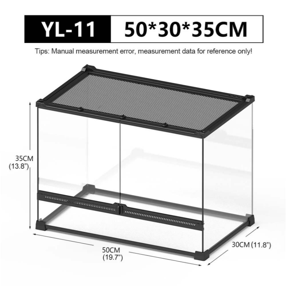 蛋叔叔【免運費】NOMO-雙開強化爬蟲缸50cm/可堆疊/氣動式/爬缸/爬蟲箱/寵物缸/雨林缸/樹蛙缸/寵物箱/鬆獅蜥-規格圖11