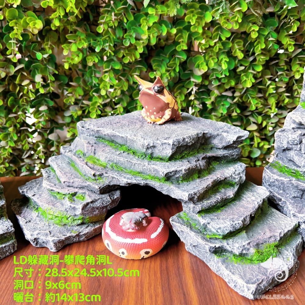 蛋叔叔-LD-躲藏洞-攀爬岩洞/角落型/曬台/爬台/守宮洞/守宮屋/烏龜島/蛇洞/角落洞穴/肥尾守宮/玉米蛇/藍舌蜥-規格圖11