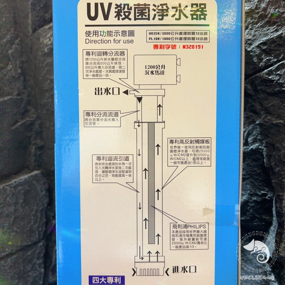 蛋叔叔-紫外線殺菌燈過濾器/UVB/殺菌/除藻/淨水/除臭/沉水馬達/除綠水/水草缸/龍魚缸/魟魚缸/水龜缸-細節圖9