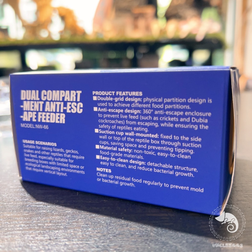 蛋叔叔-NOMO-雙格防逃食盆/樹棲型/防逃逸/水盆/食盆/餵食盆/果泥盆/麵包蟲/度比亞/睫角守宮/巨人守宮/蓋勾亞-細節圖7