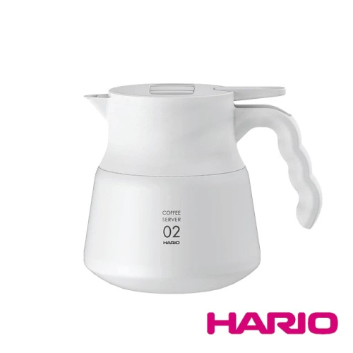 HARIO V60不鏽鋼保溫咖啡壺 白/黑 PLUS (600ml)