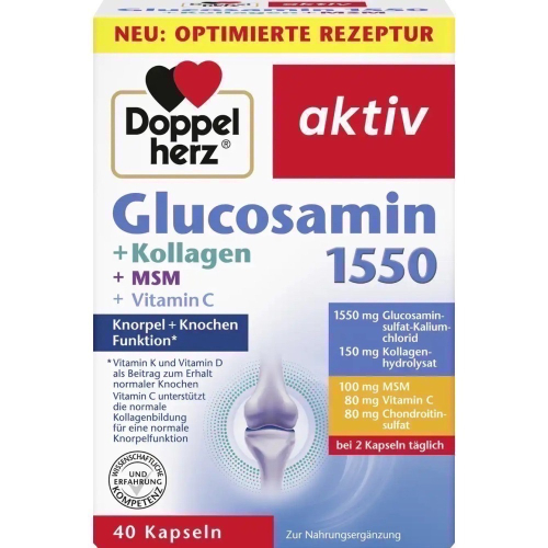 Doppelherz 雙心牌 Glucosamin 1550 高單位骨膠原 關節保健葡萄糖胺 40粒裝