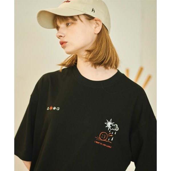 cpgn 刺繡 oversize 短袖上衣 短T 短踼 [G02261]-細節圖2