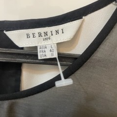 專櫃品牌BERNINI灰黑雙層雪紡 美麗上衣-細節圖4