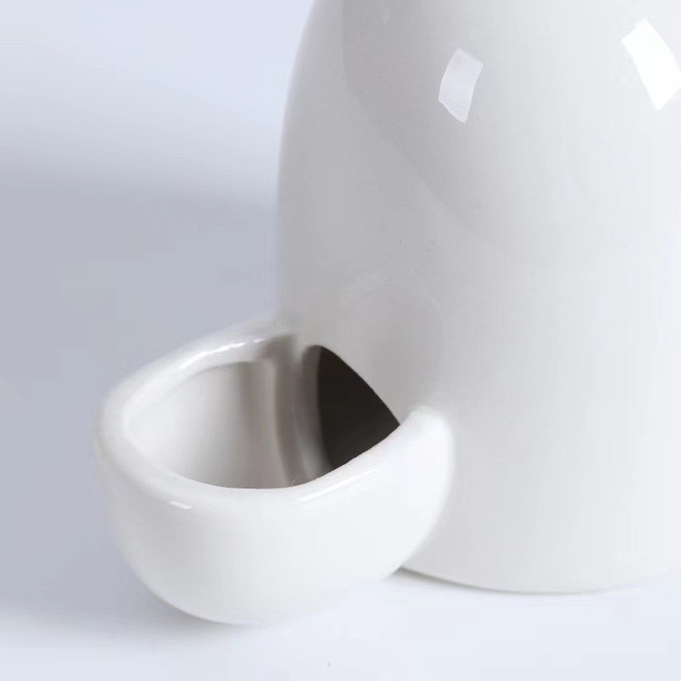 咚刺咚刺 陶瓷純白飲水器 水瓶 喂水器 瓷水瓶 防翻防傾倒 刺蝟首選-細節圖2