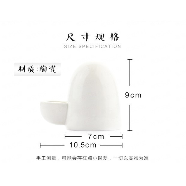 咚刺咚刺 陶瓷純白飲水器 水瓶 喂水器 瓷水瓶 防翻防傾倒 刺蝟首選-細節圖4