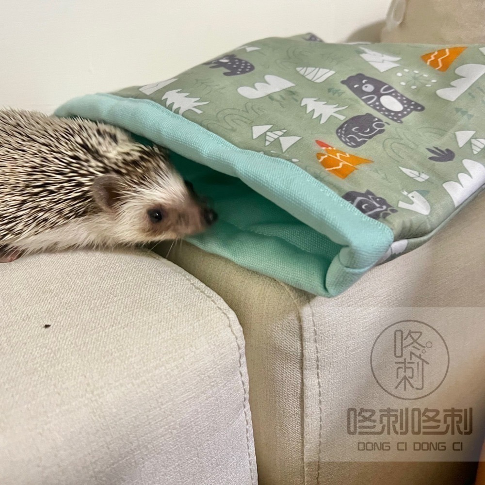咚刺咚刺 刺蝟🦔立體方形口袋窩 刺蝟睡袋 刺蝟窩 睡袋 天竺鼠 方形口袋窩 方形窩 口袋窩-細節圖3
