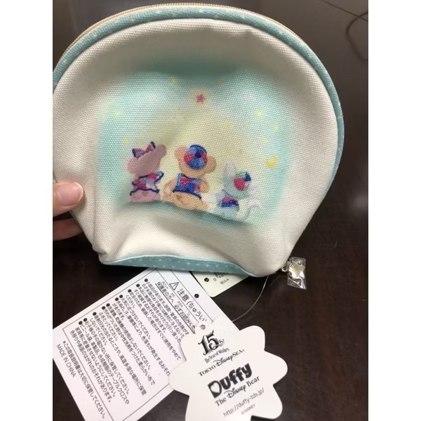 全新品💮 日本🇯🇵帶回限量東京海洋迪士尼 限定15週年許願達菲Duffy 雪莉梅與好友化妝包、萬用包-細節圖5
