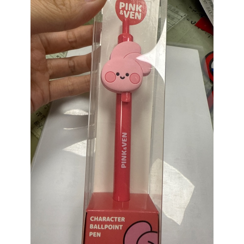 全新品🪭PINK VEN韓國兔兔扇子+角色原子筆🖊️-細節圖4