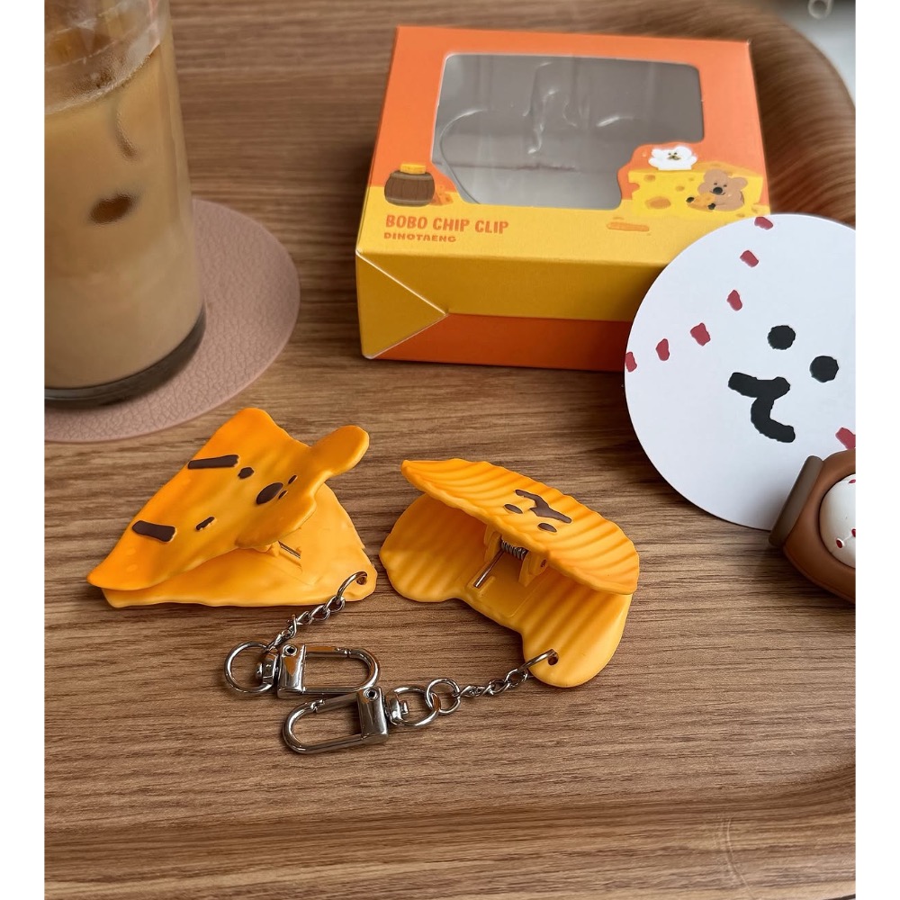 全新品⚾️韓國🇰🇷 Dinotaeng Nacho 脆片造型夾吊飾 造型夾 吊飾 包包吊飾 掛飾-細節圖8