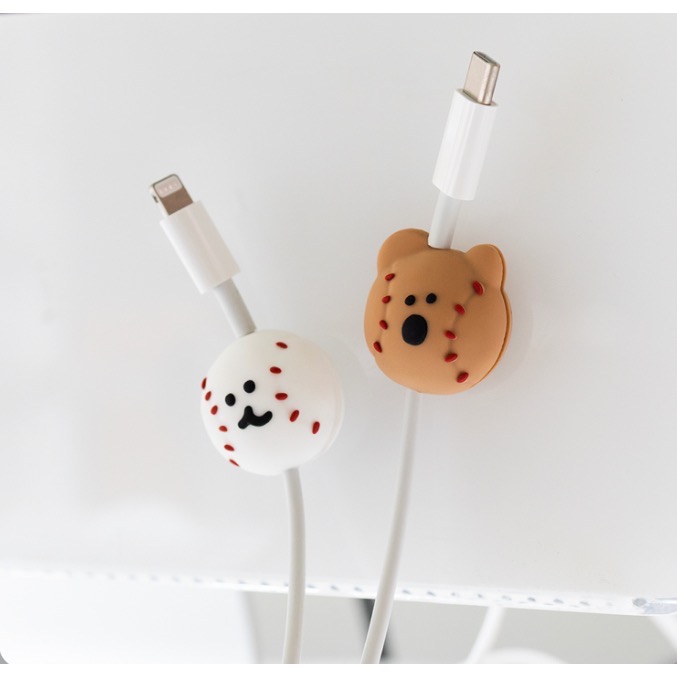 全新品🇰🇷 Dinotaeng QUOKKA & BOBO Baseball 充電線保護套 集線器 可愛 防護套-細節圖2