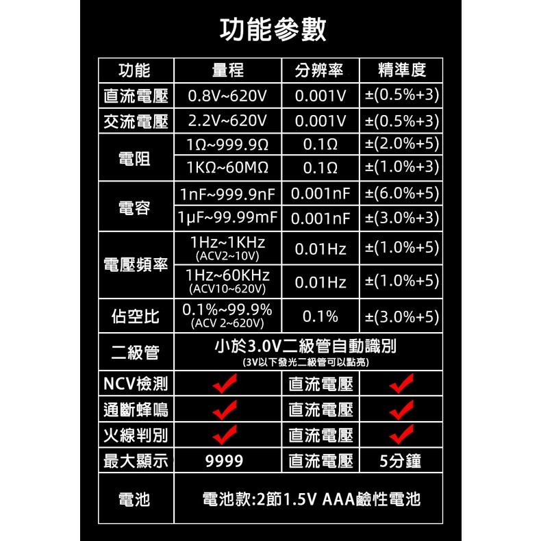 超長續航【699元】萬用電表 台灣現貨 超薄數字萬用表 高精度全自動防燒萬能表 便攜式-細節圖8