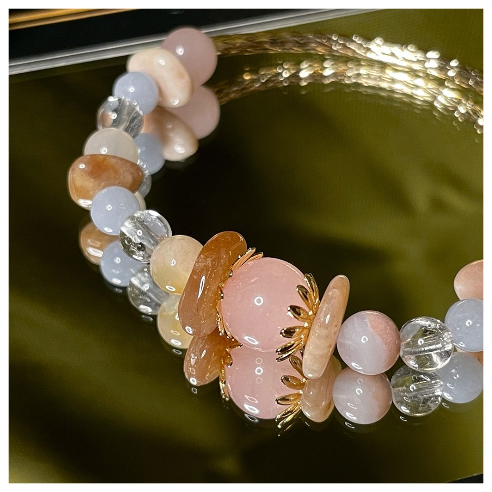 精選手作現貨-【緣緣水晶】桃花喋喋 | 開運手鍊｜生日禮物｜聖誕禮物｜情人禮物｜招桃花｜預防婦科｜聚財｜Y046-細節圖2