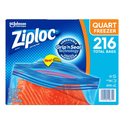 現貨 Ziploc 雙層夾鏈冷凍保鮮袋 17.7公分 X 18.8公分 X 54入(1盒) 好市多代購