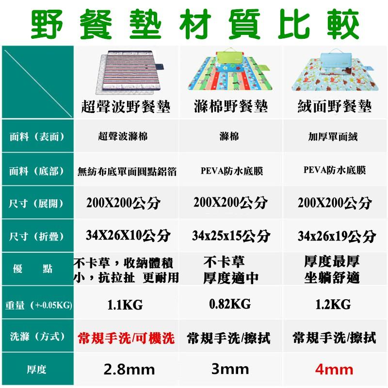 【Rising】(悠度 野餐墊)200x200 8款現貨 送收納袋 滌棉 絨面 加大加厚 露營墊 野餐 YODO 防水墊-細節圖5