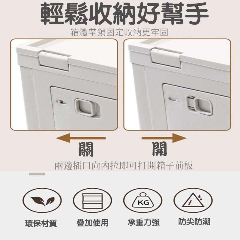 【Rising】(側開折疊收納箱)50L 車載收納箱 露營側開三門收納箱 車用整理箱 木蓋三開門折疊箱 附木板-細節圖5