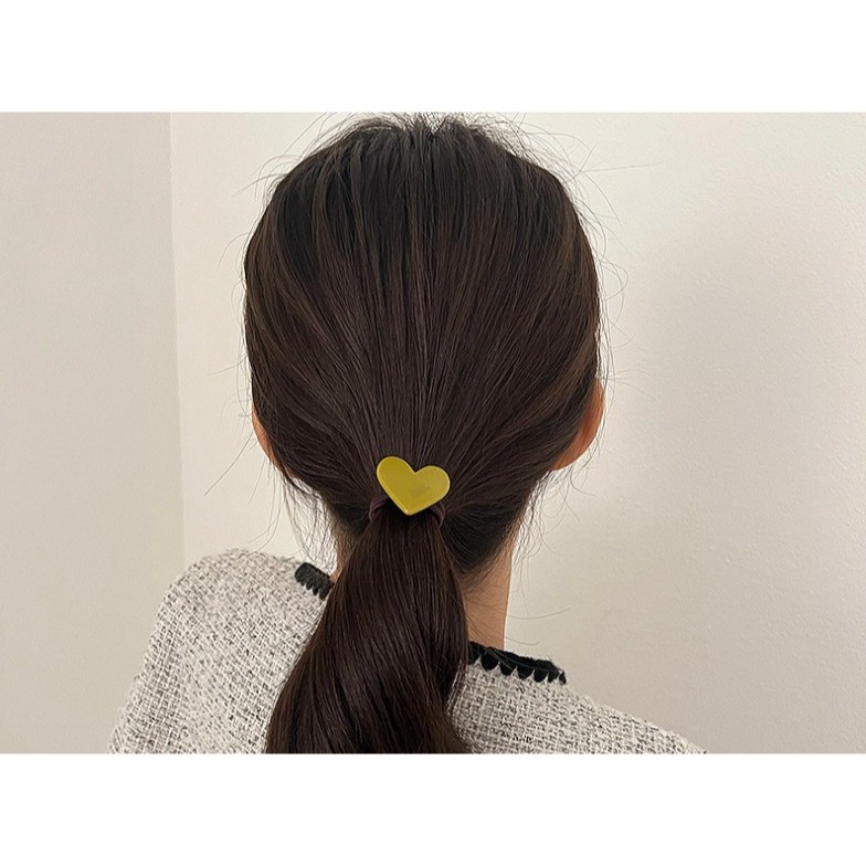 (24小時出貨) 黑白愛心撞色髮圈 大腸圈 馬尾圈 髮飾 造型髮圈 可當手環-細節圖7