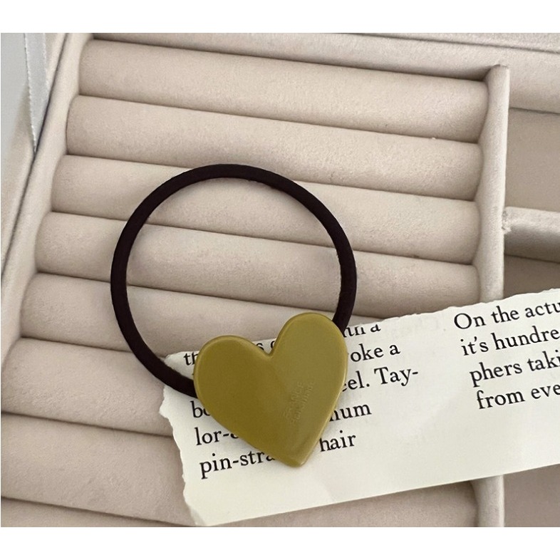 (24小時出貨) 黑白愛心撞色髮圈 大腸圈 馬尾圈 髮飾 造型髮圈 可當手環-規格圖9