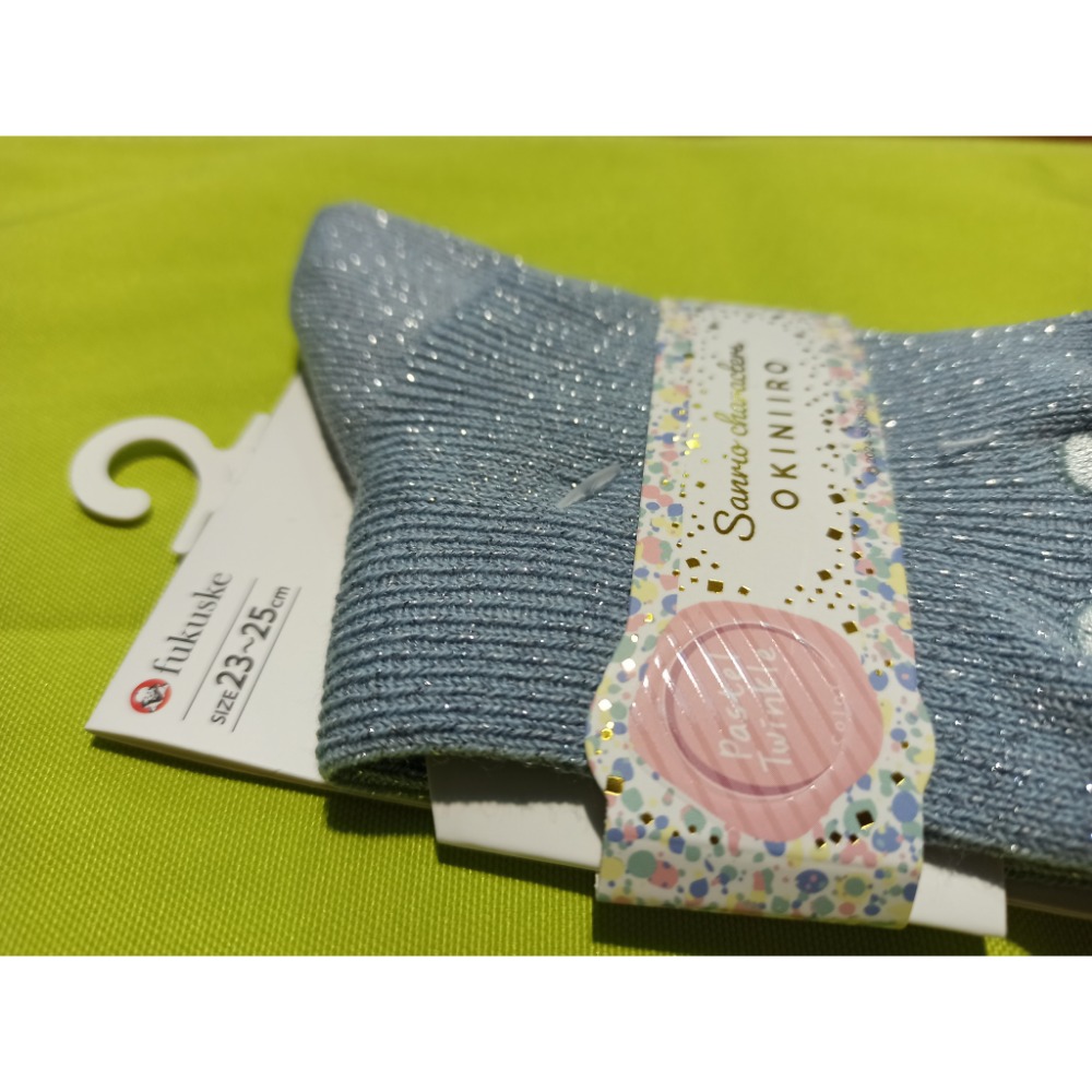 奶油點心兔~三麗鷗sanrio大耳狗 喜拿 金蔥 藍色短筒襪-細節圖2