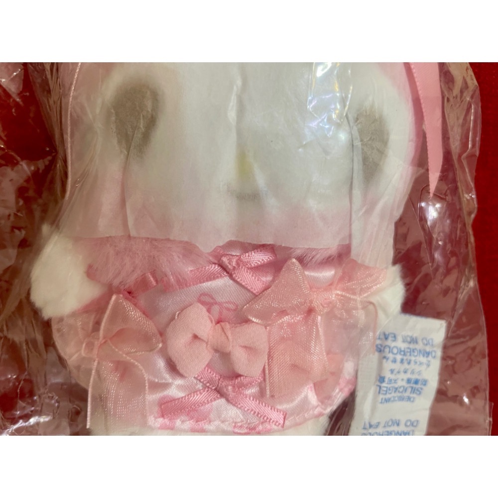 奶油點心兔：美樂蒂50th生日粉色緞帶🎀吊飾娃娃-細節圖4