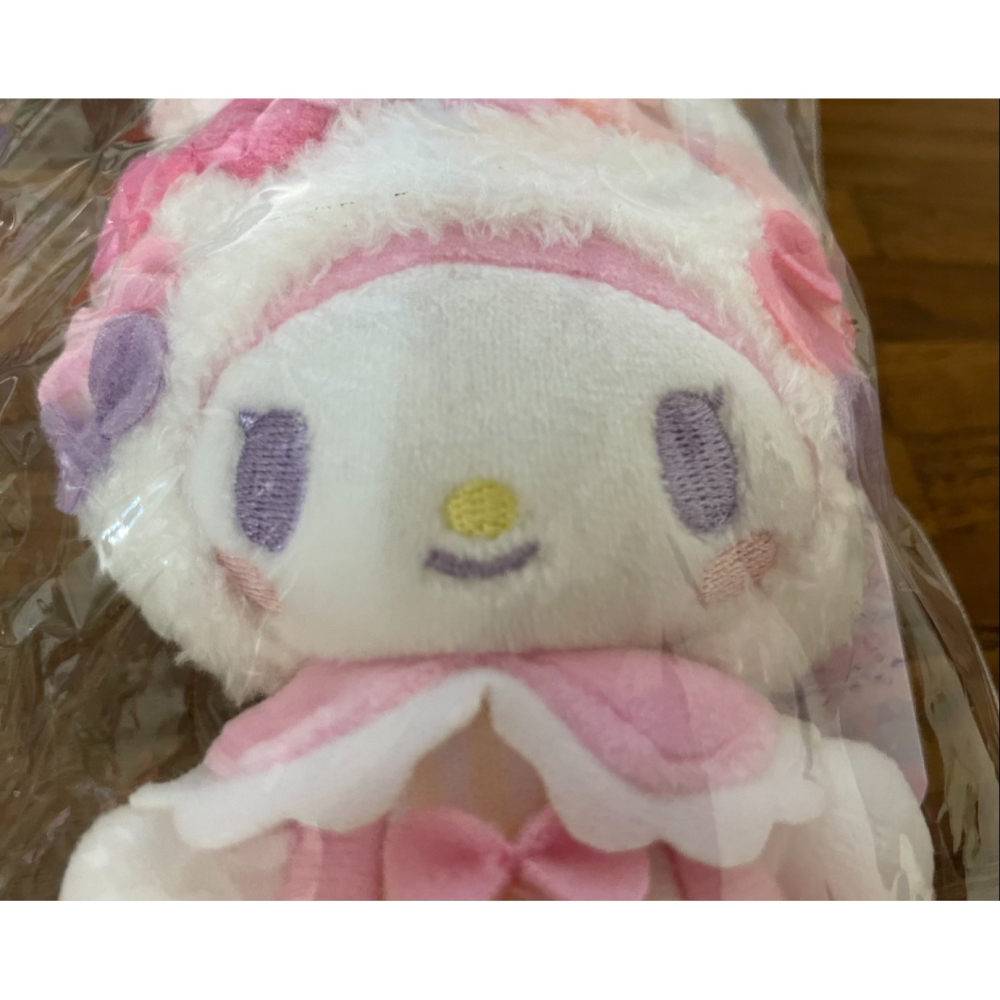 奶油點心兔~絕版DOLLYMIX系列~美樂蒂粉紅蝴蝶結好多多甜點造型洋裝吊飾娃~珠鍊-細節圖3