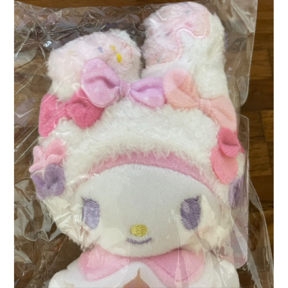 奶油點心兔~絕版DOLLYMIX系列~美樂蒂粉紅蝴蝶結好多多甜點造型洋裝吊飾娃~珠鍊-細節圖4