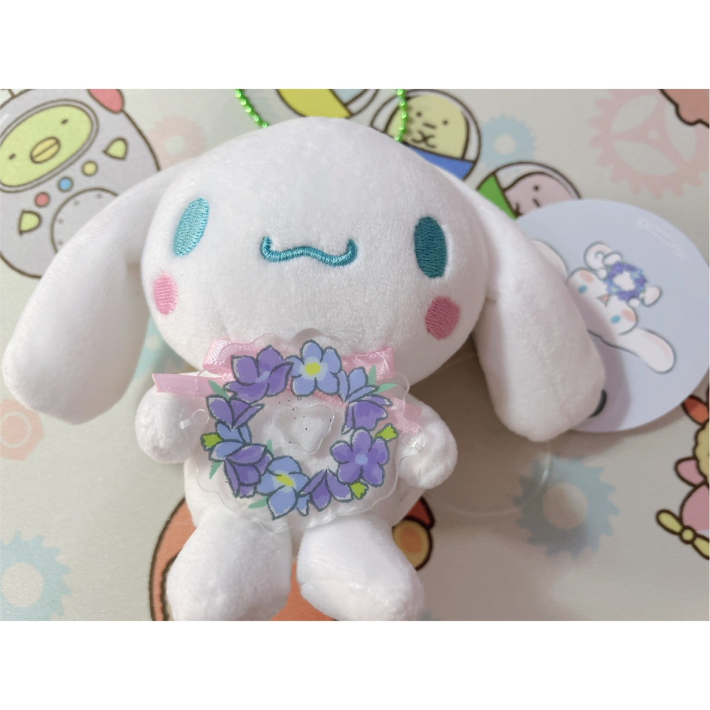 奶油點心兔：2022年絕版商品，日本限定販售大耳狗喜拿紫色壓克力花環吊飾娃娃/絨毛玩偶吊飾~CN006-2-細節圖2