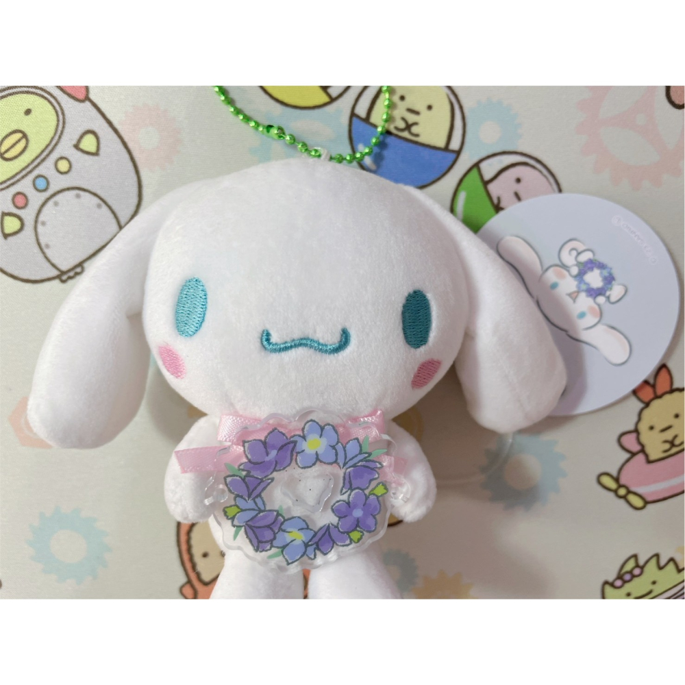 奶油點心兔：2022年絕版商品，日本限定販售大耳狗喜拿紫色壓克力花環吊飾娃娃/絨毛玩偶吊飾~CN006-2-細節圖3