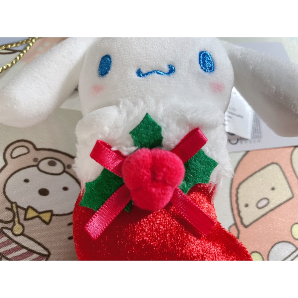 奶油點心兔~2025年美版大耳狗紅色聖誕襪造型吊飾娃~CN009-細節圖3