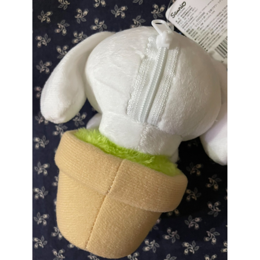 奶油點心兔~日本sanrio，大耳狗可愛盆栽造型絨毛拉鍊吊飾娃娃-細節圖3