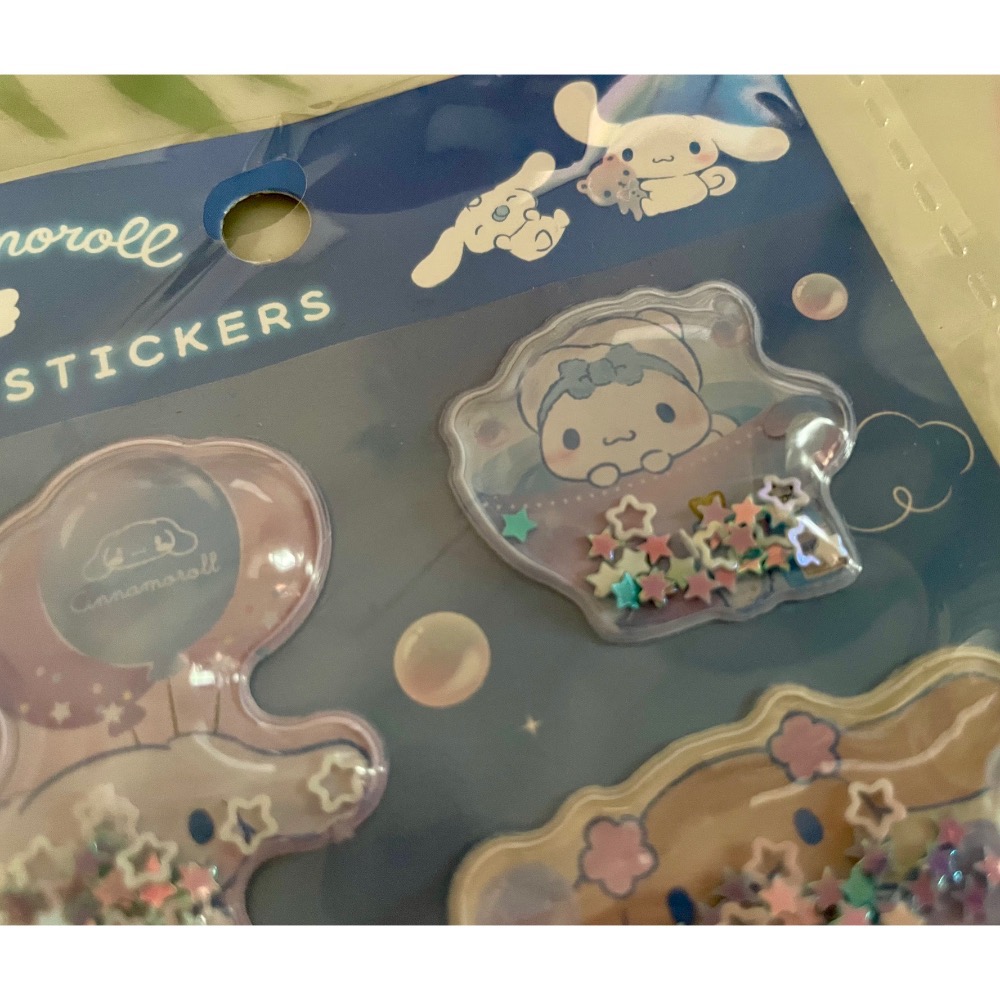 奶油點心兔：日本限定販售，大耳狗透明泡泡立體感 星星流沙貼紙-細節圖4
