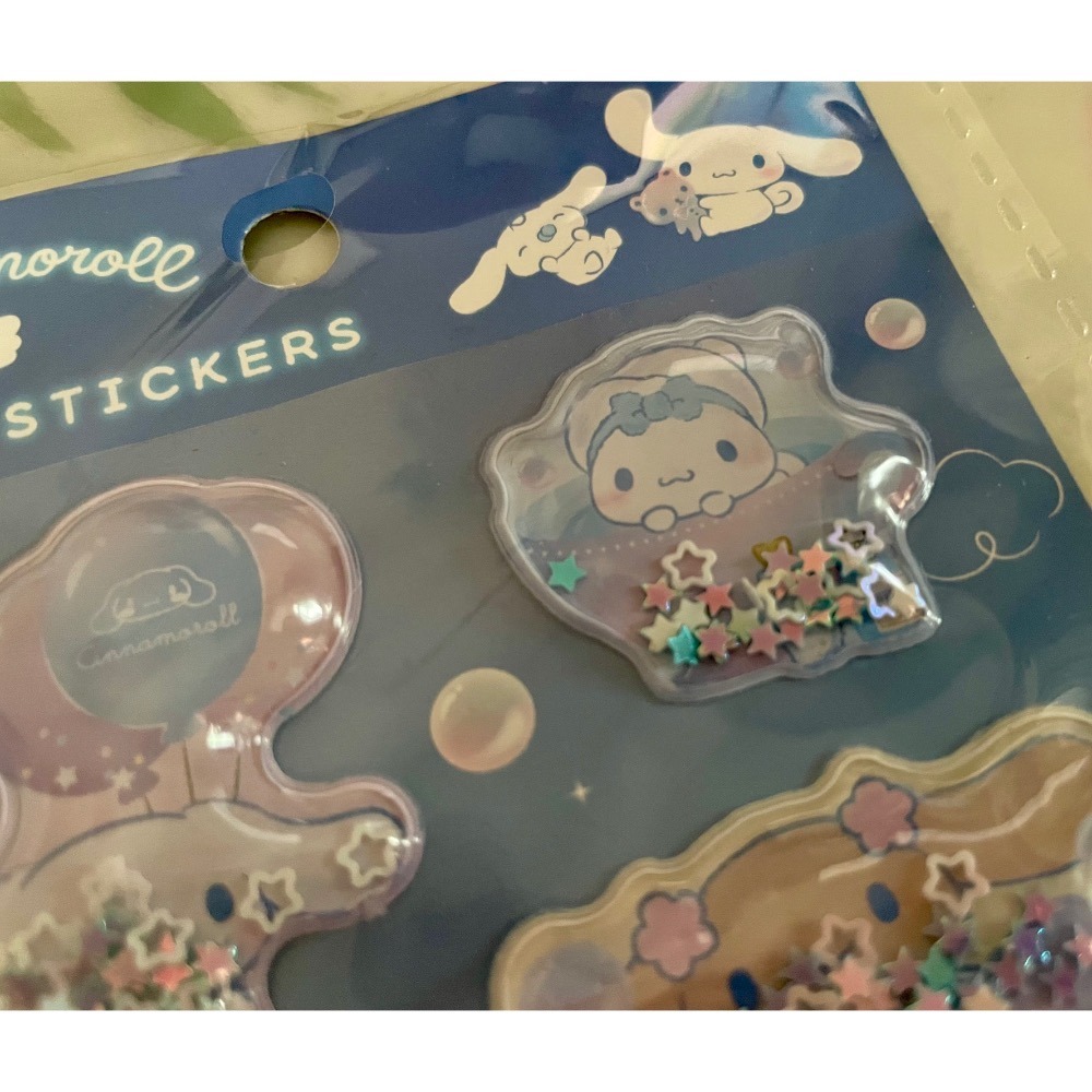 奶油點心兔：日本限定販售，大耳狗透明泡泡立體感 星星流沙貼紙-細節圖4