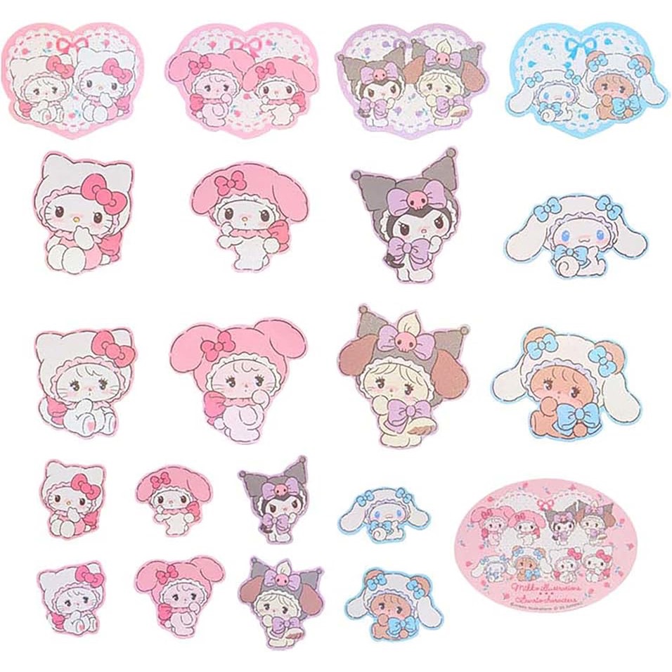 奶油點心兔～mikko illustrations x Sanrio 綜合貼紙包～美樂蒂、庫洛米、kitty、大耳狗-細節圖3