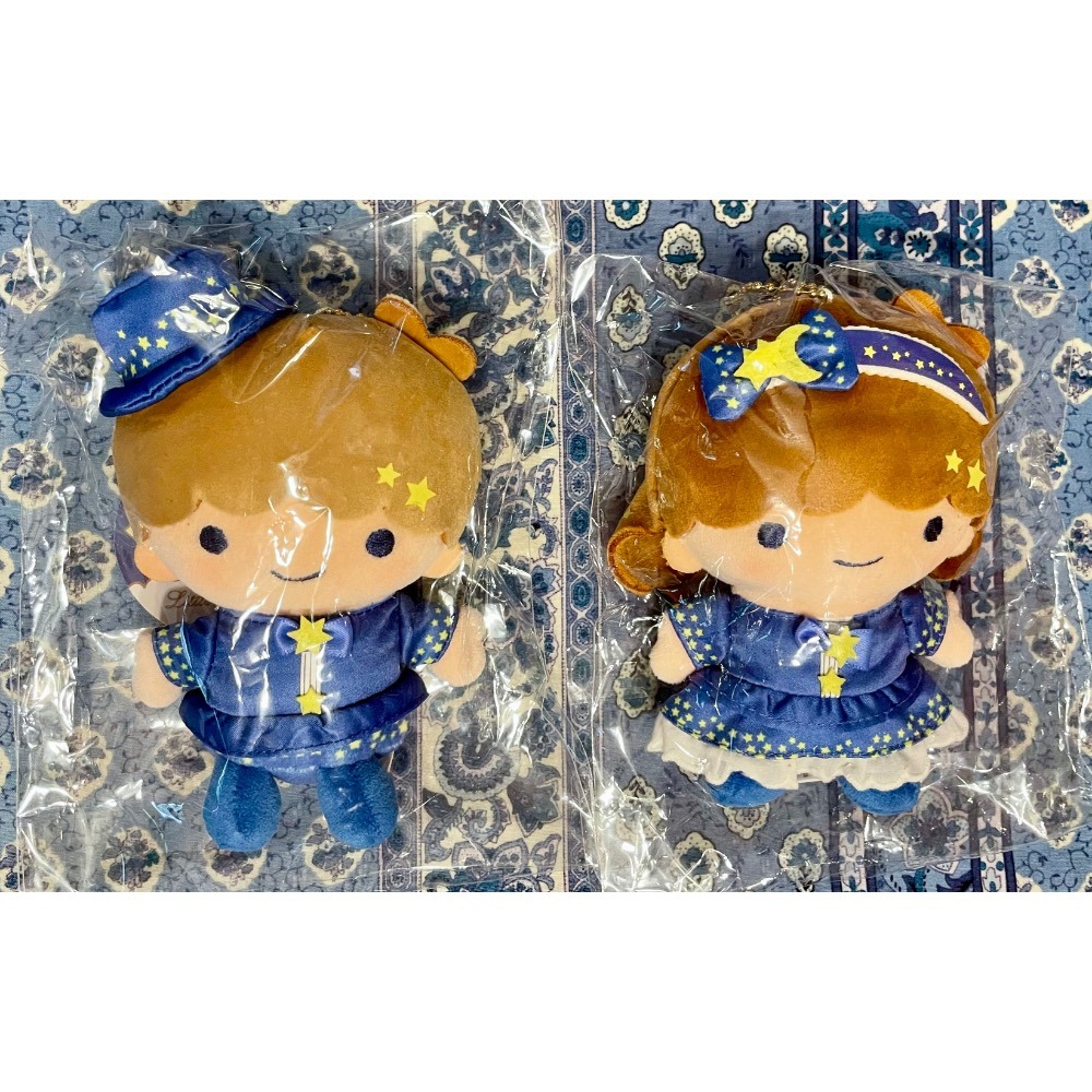 奶油點心兔：日本限定販售，夜晚的星空雙子星Kiki &Lala藍色星星套裝吊飾娃娃/絨毛玩偶吊飾一對-細節圖2