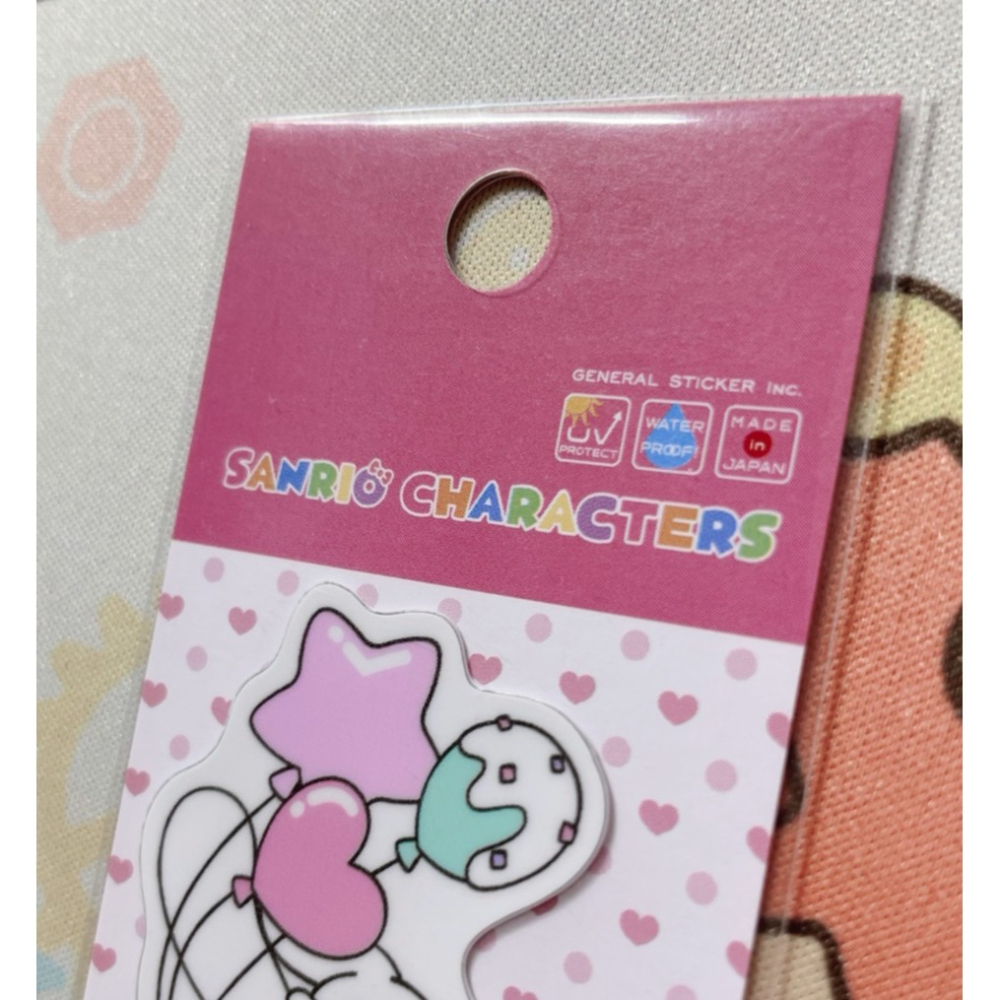 奶油點心兔~日本全新正版三麗鷗商品，大耳狗牛奶拿氣球飛翔圖案貼紙~防水防曬貼紙~日本製-細節圖3