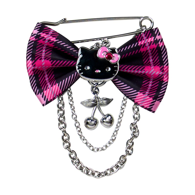 奶油點心兔~全新正版三麗鷗日本商品，英倫風搖滾格紋蝴蝶結別針盲盒~確認款拆售~kitty/寵物貓/許願兔/美樂蒂/帕洽狗-規格圖2