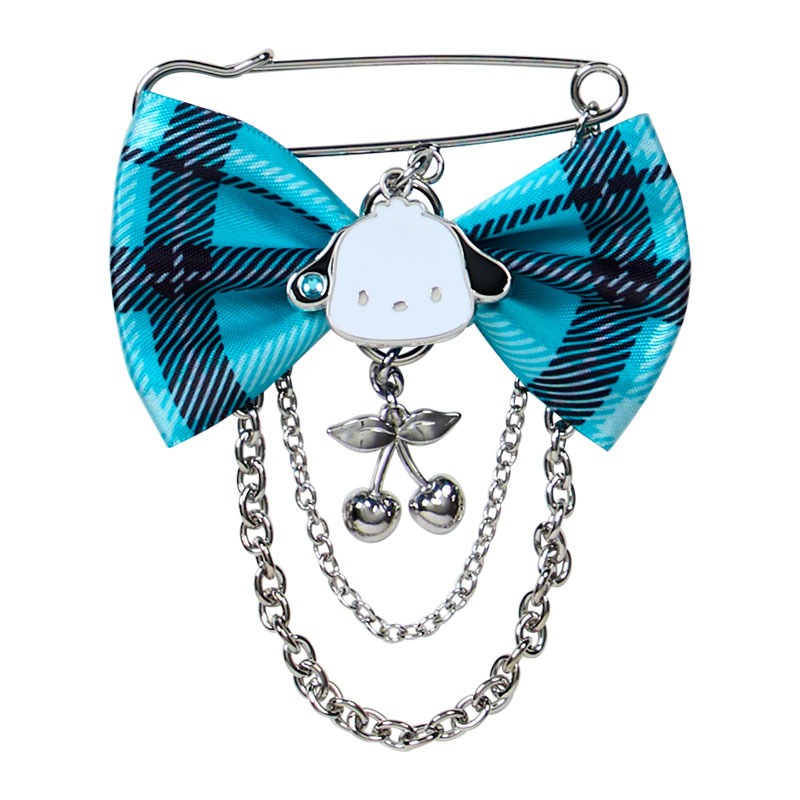 奶油點心兔~全新正版三麗鷗日本商品，英倫風搖滾格紋蝴蝶結別針盲盒~確認款拆售~kitty/寵物貓/許願兔/美樂蒂/帕洽狗-規格圖2