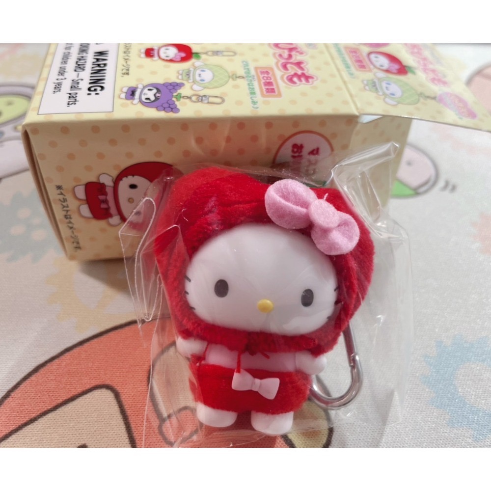 奶油點心兔~已絕版三麗鷗水果盲盒鑰匙圈：酷企鵝/Hello Kitty拆盒確認款~拆售-規格圖1