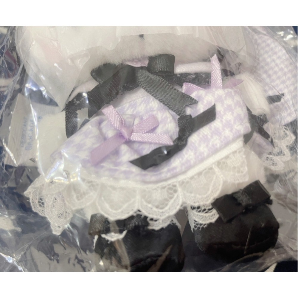 奶油點心兔~千鳥格紋蕾絲洋裝系列~兔兔髮帶+蘿莉塔風庫洛米/酷洛米/KUROMI吊飾娃娃~地雷系-細節圖4