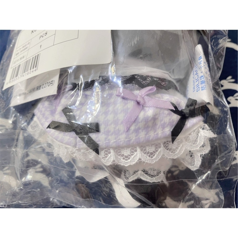 奶油點心兔~千鳥格紋蕾絲洋裝系列~兔兔髮帶+蘿莉塔風庫洛米/酷洛米/KUROMI吊飾娃娃~地雷系-細節圖5