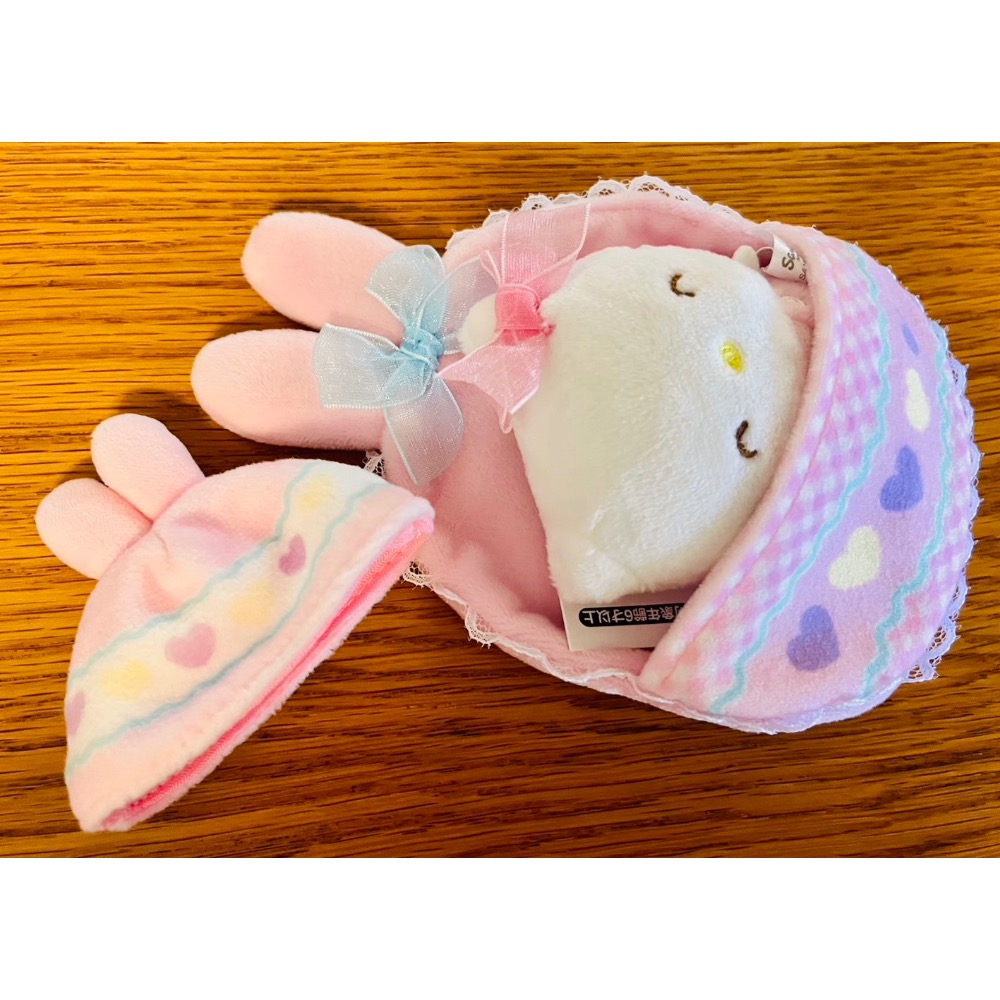 奶油點心兔：Sanrio復活節兔兔彩蛋造型睡袋玩偶，Hello Kitty 款+粉色睡袋+睡帽-細節圖3