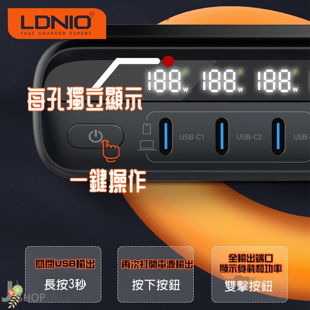 LDNIO 國際大廠 力德諾 GaN 氮化鎵 快充 140W PD快充 充電器 TYPE C 豆腐頭 快充頭-細節圖3