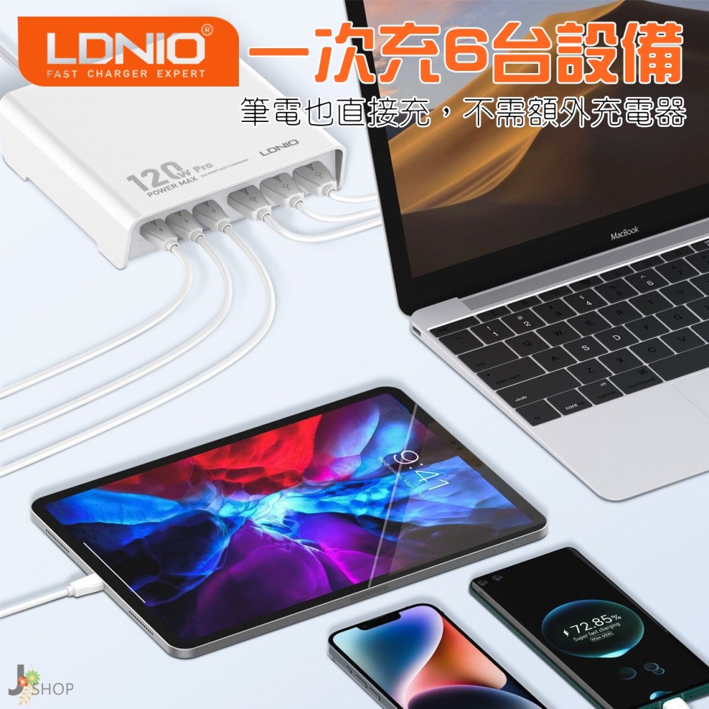 LDNIO 力德諾 GaN 氮化鎵 快充 120W PD快充 充電器 TYPE C 豆腐頭 快充頭-細節圖5