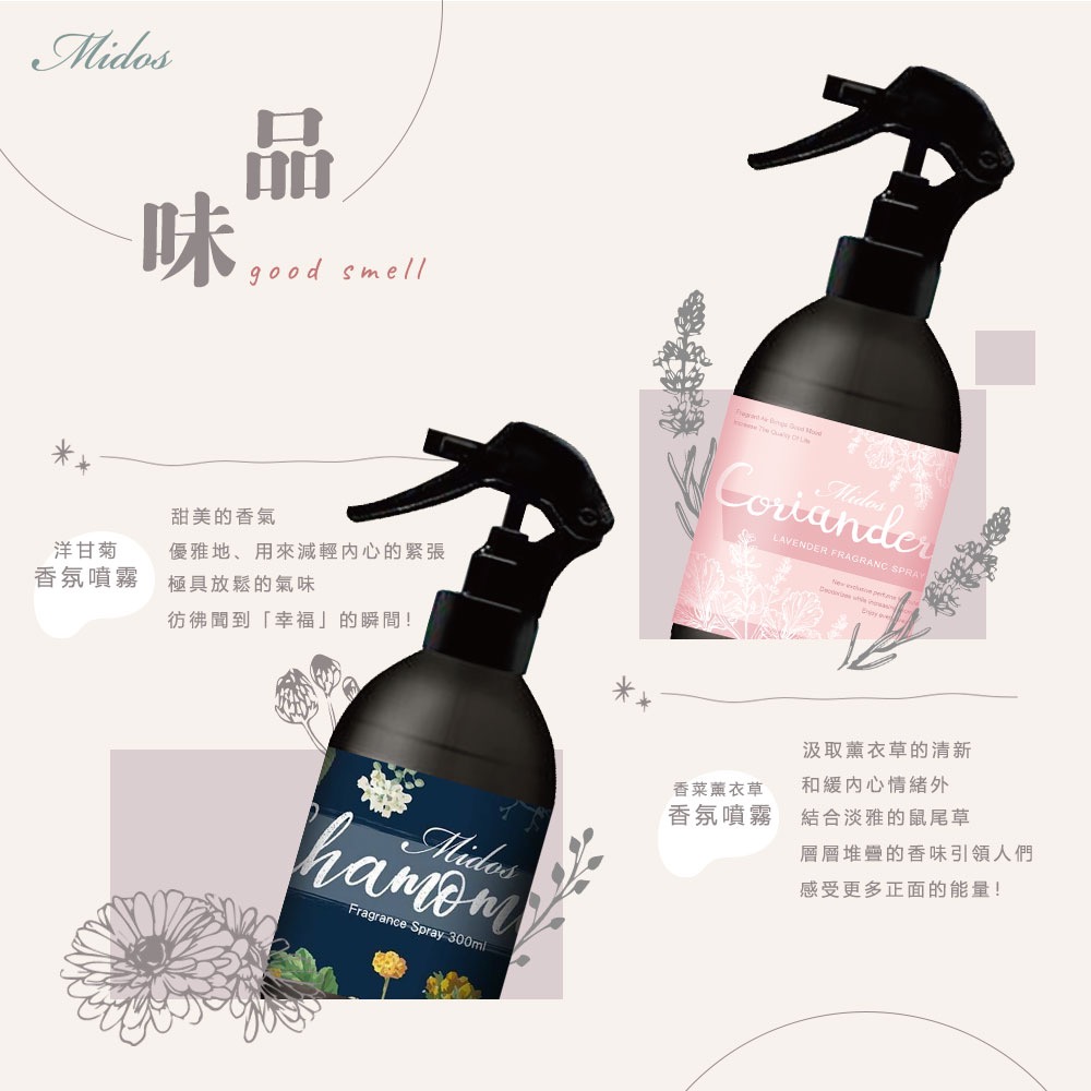 Midos 質感生活香氛噴霧 洋甘菊/香菜薰衣草-細節圖3