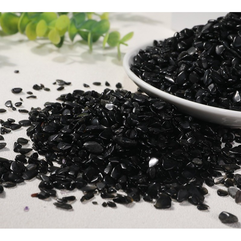 [水晶專賣24h出貨] 天然礦採 水晶碎石 黑曜石 魚缸花盆造景石 消磁石 水晶擴香 水晶 能量石 風水-細節圖2