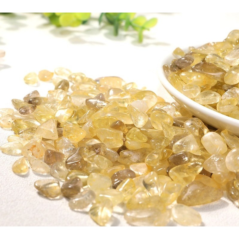 [水晶專賣24h出貨] 天然礦採 水晶碎石 黃水晶 魚缸花盆造景石 消磁石 水晶擴香 水晶 能量石 風水-細節圖3