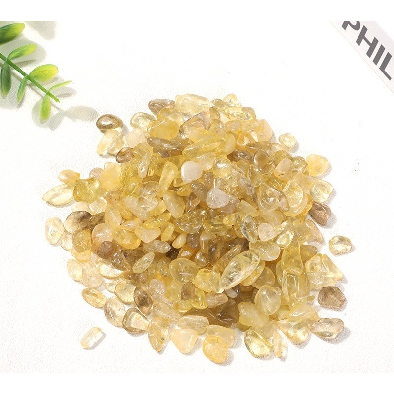 [水晶專賣24h出貨] 天然礦採 水晶碎石 黃水晶 魚缸花盆造景石 消磁石 水晶擴香 水晶 能量石 風水-細節圖4