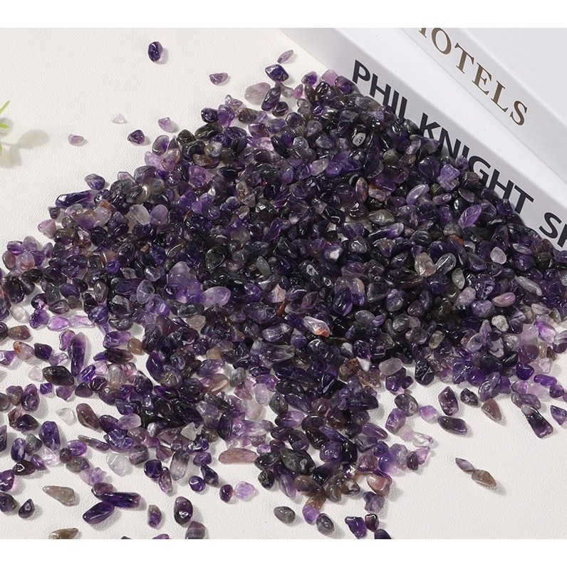 [水晶專賣24h出貨] 天然礦採 水晶碎石 紫水晶 魚缸花盆造景石 消磁石 水晶擴香 水晶 能量石 風水-細節圖2